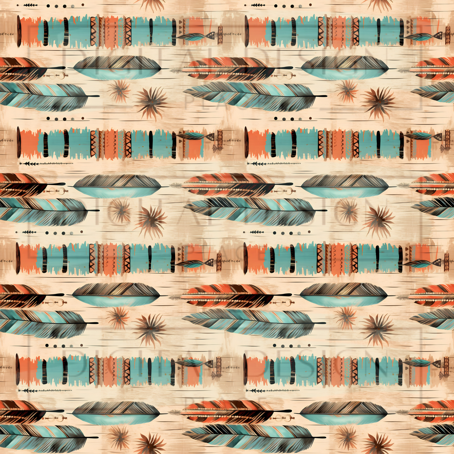 Boho Feathers Pink and Blue VinylV645