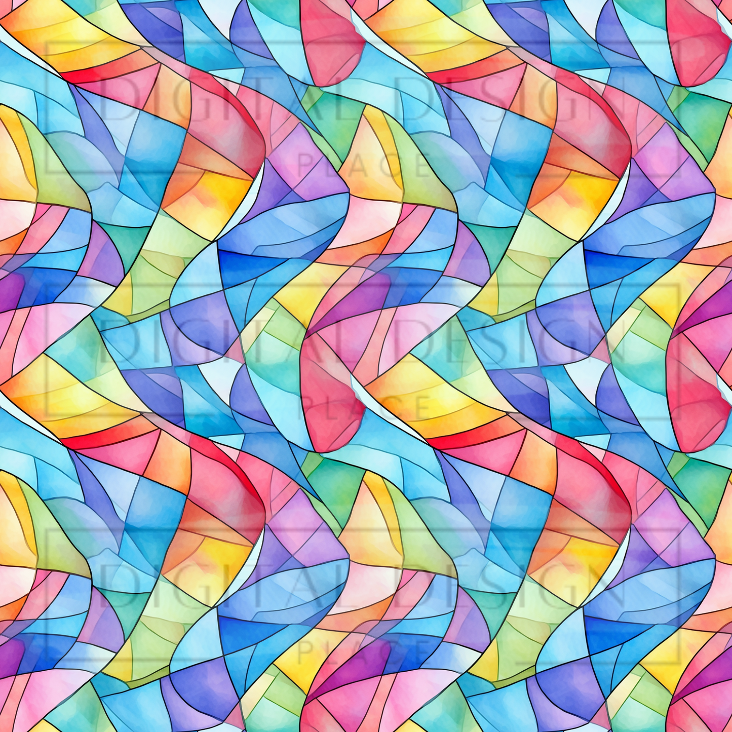 Rainbow Stained Glass 4 VinylV698