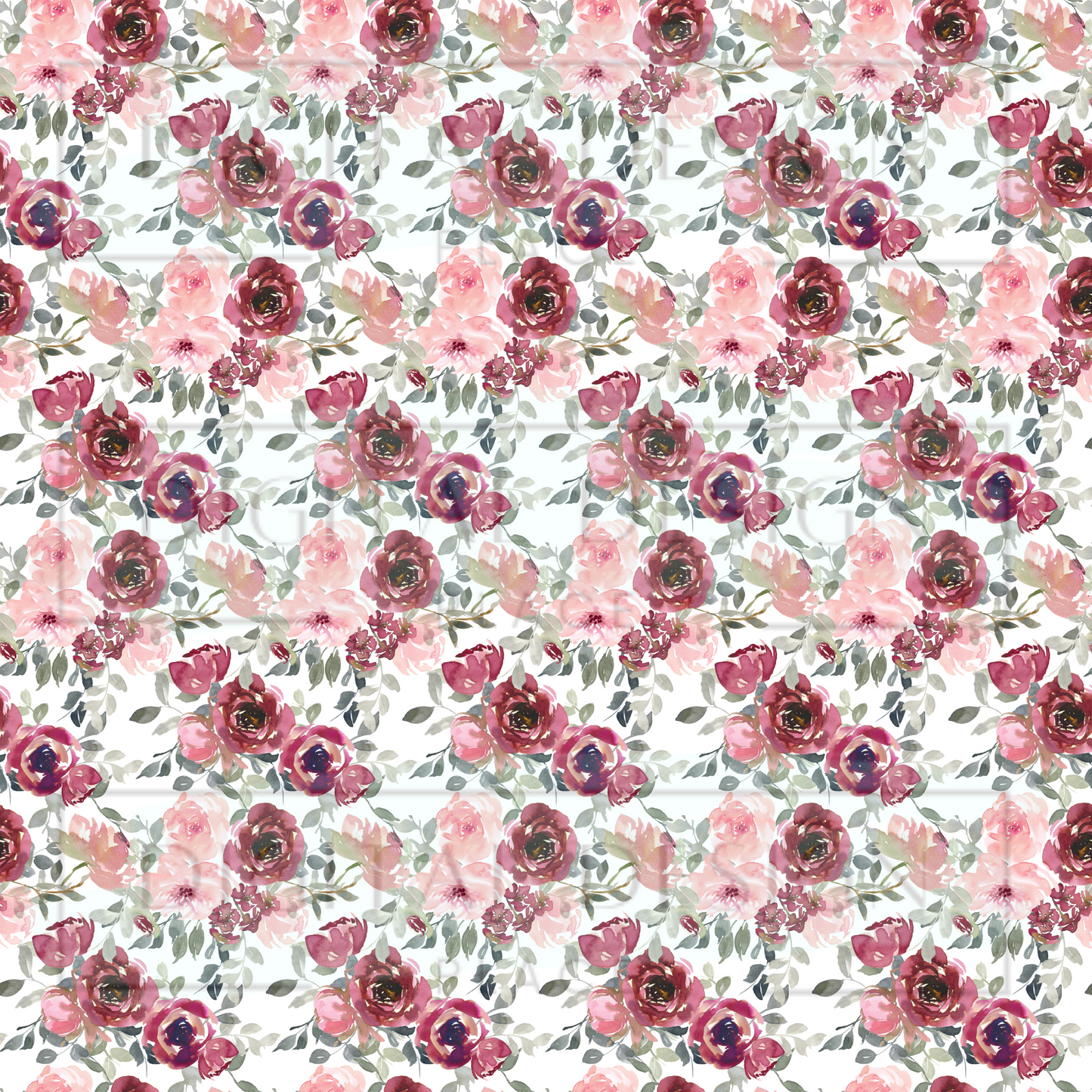 Mauve Burgundy Florals VinylV889