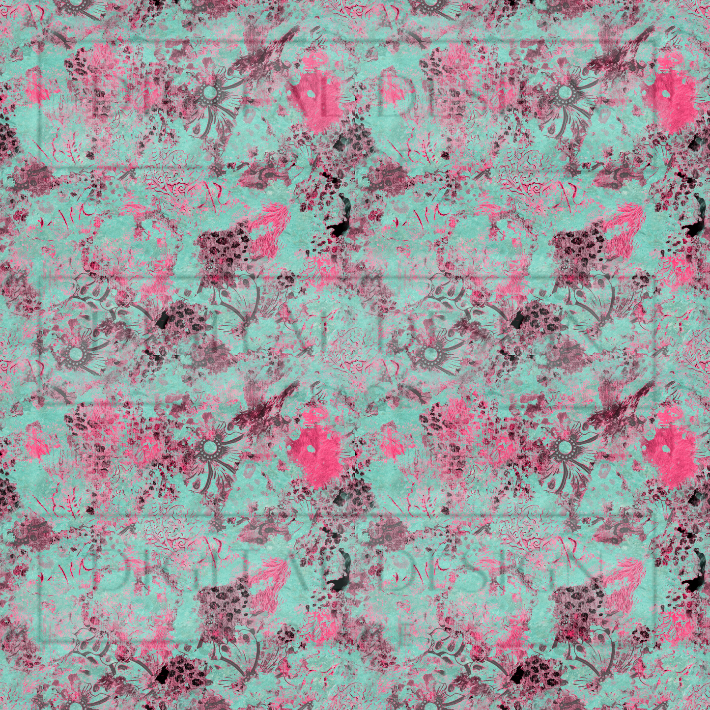 Turquoise Patchwork VinylV912