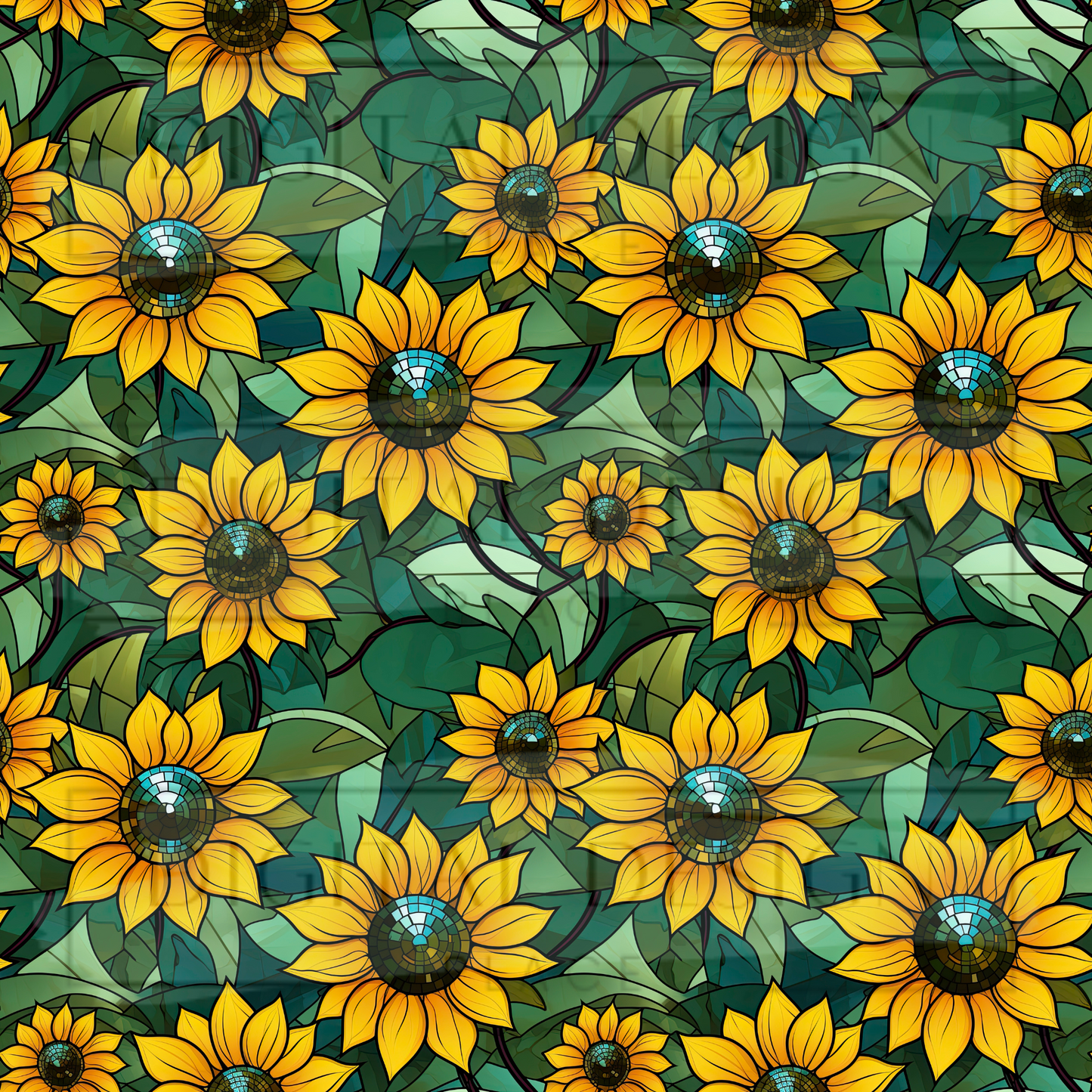 Stained Glass Sunflower VinylV996