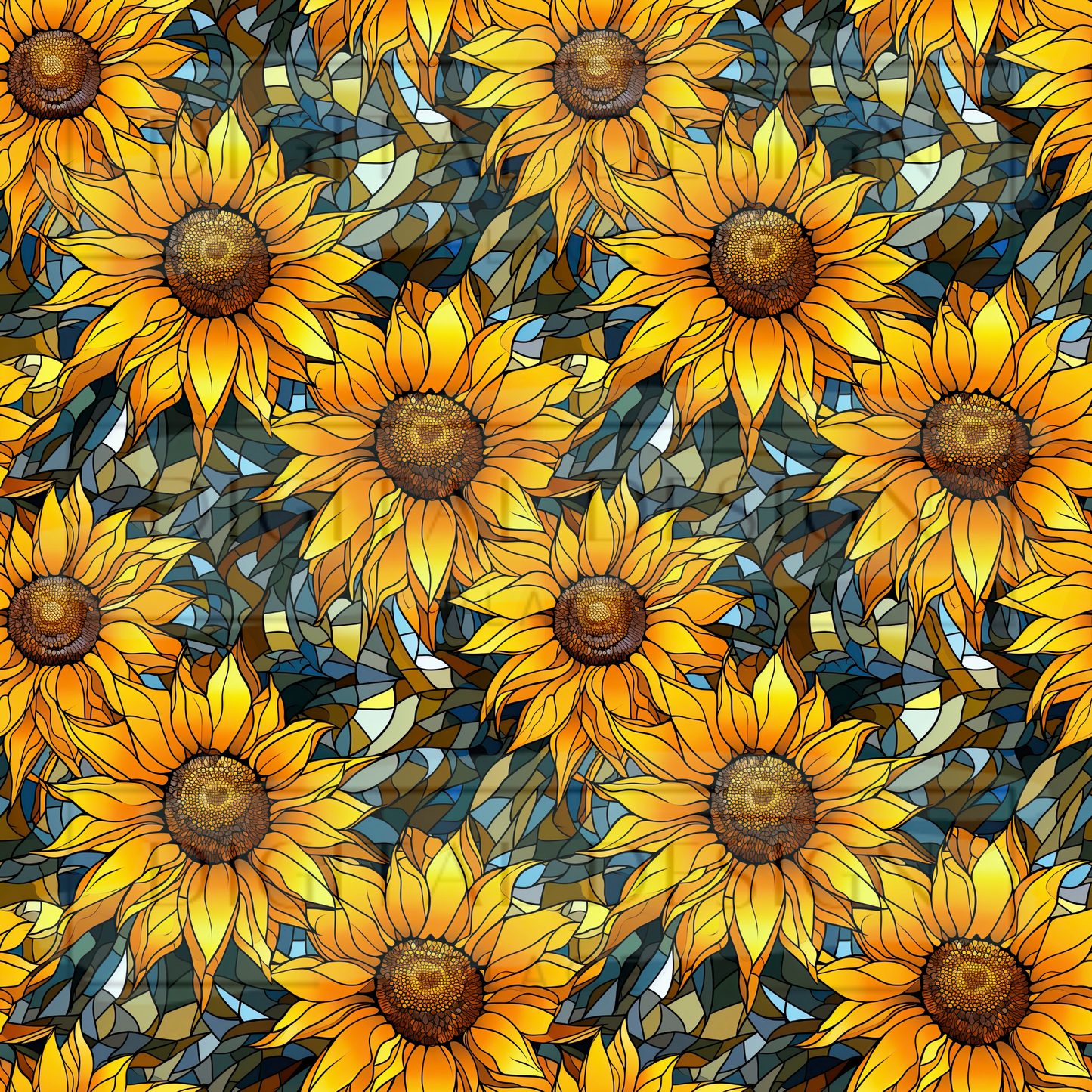 Stained Glass Sunflower VinylV997