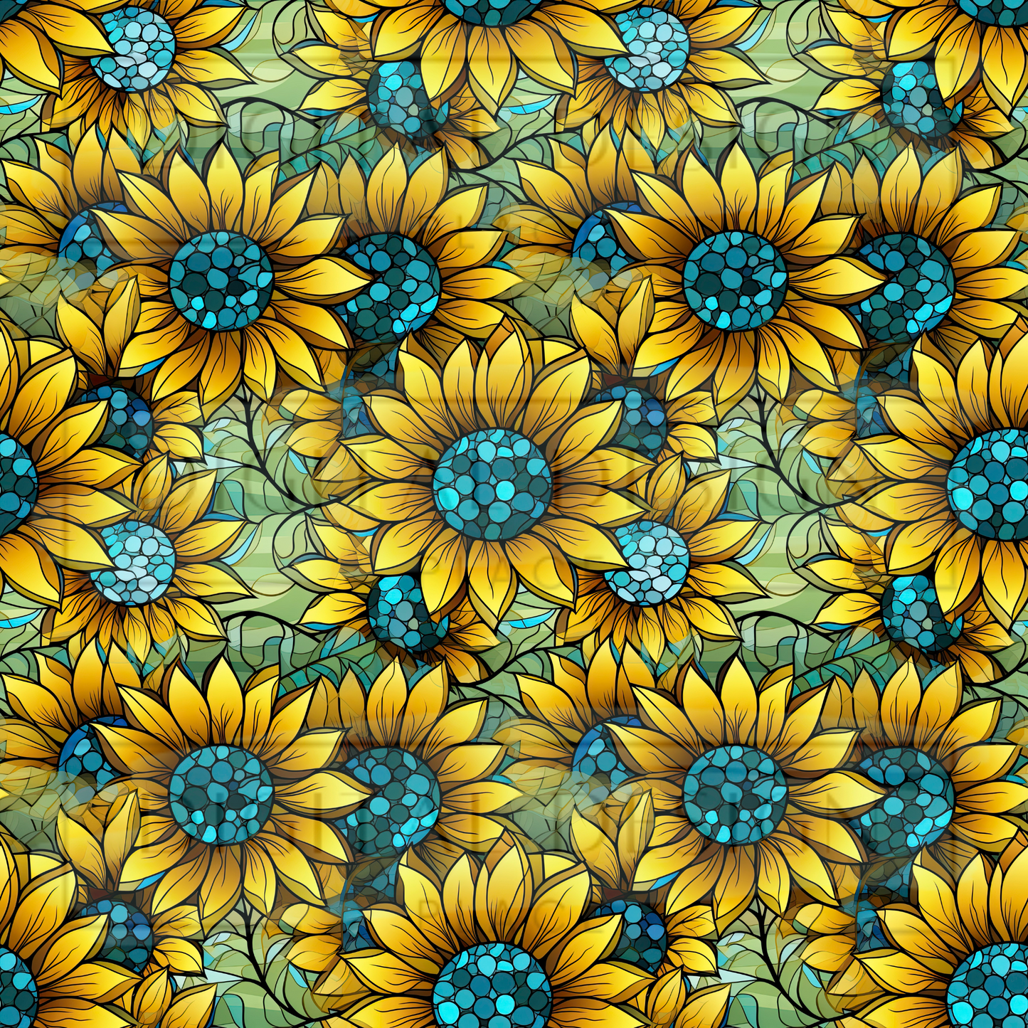 Stained Glass Sunflower VinylV998