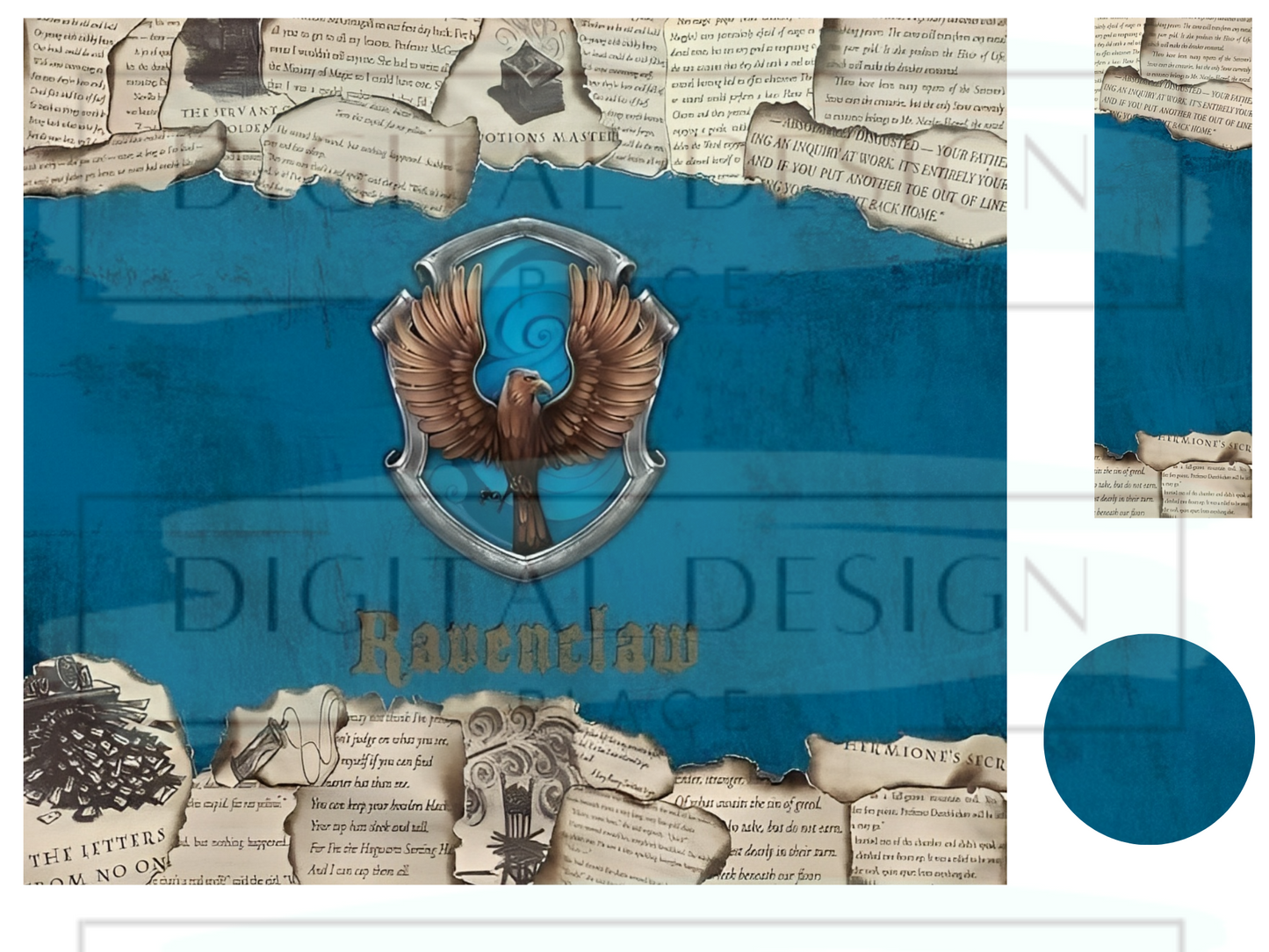 Blue House Torn Pages WrB193