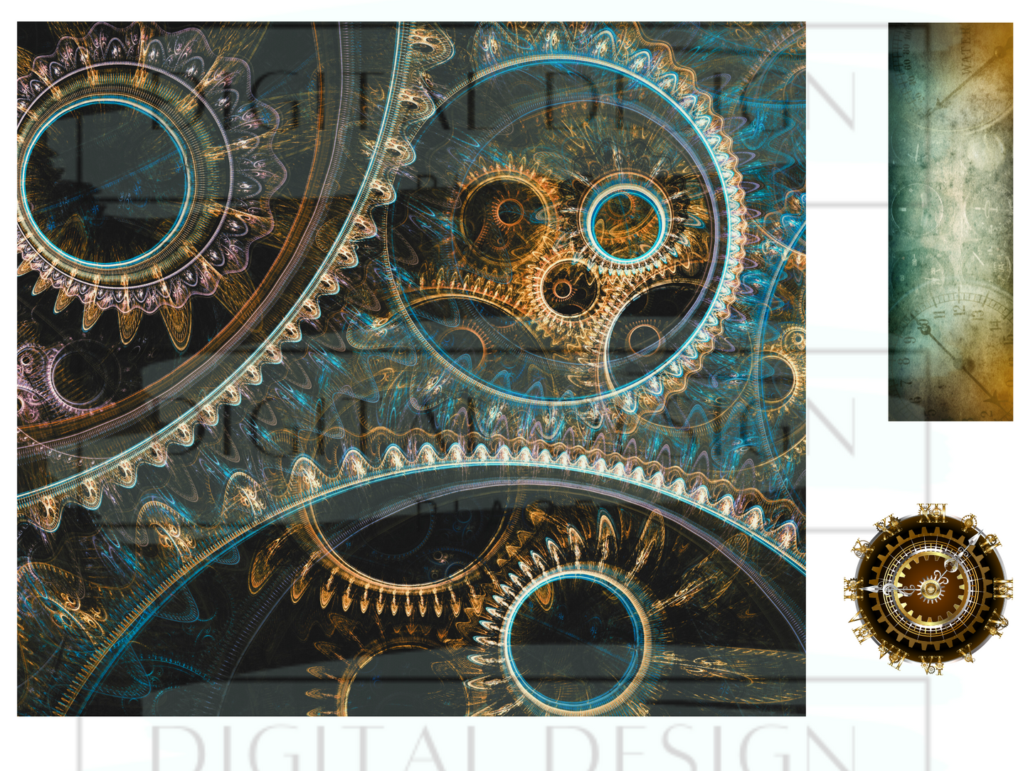 Steampunk Gold and Blue WrB52