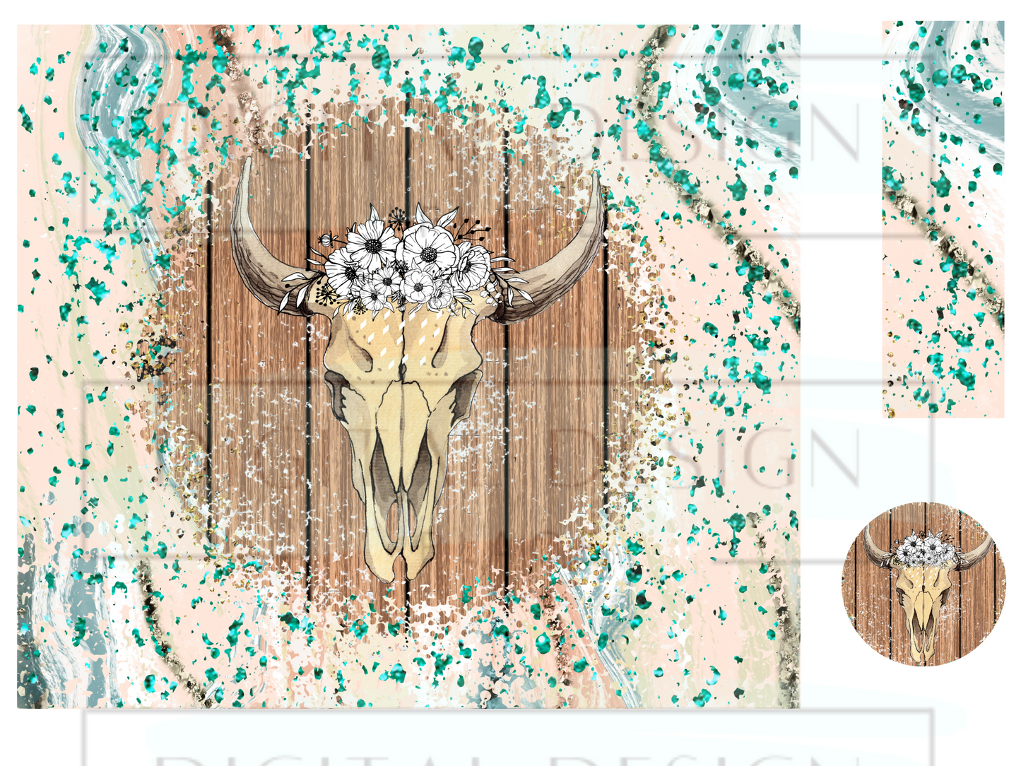 Boho Bull Skull WrB68