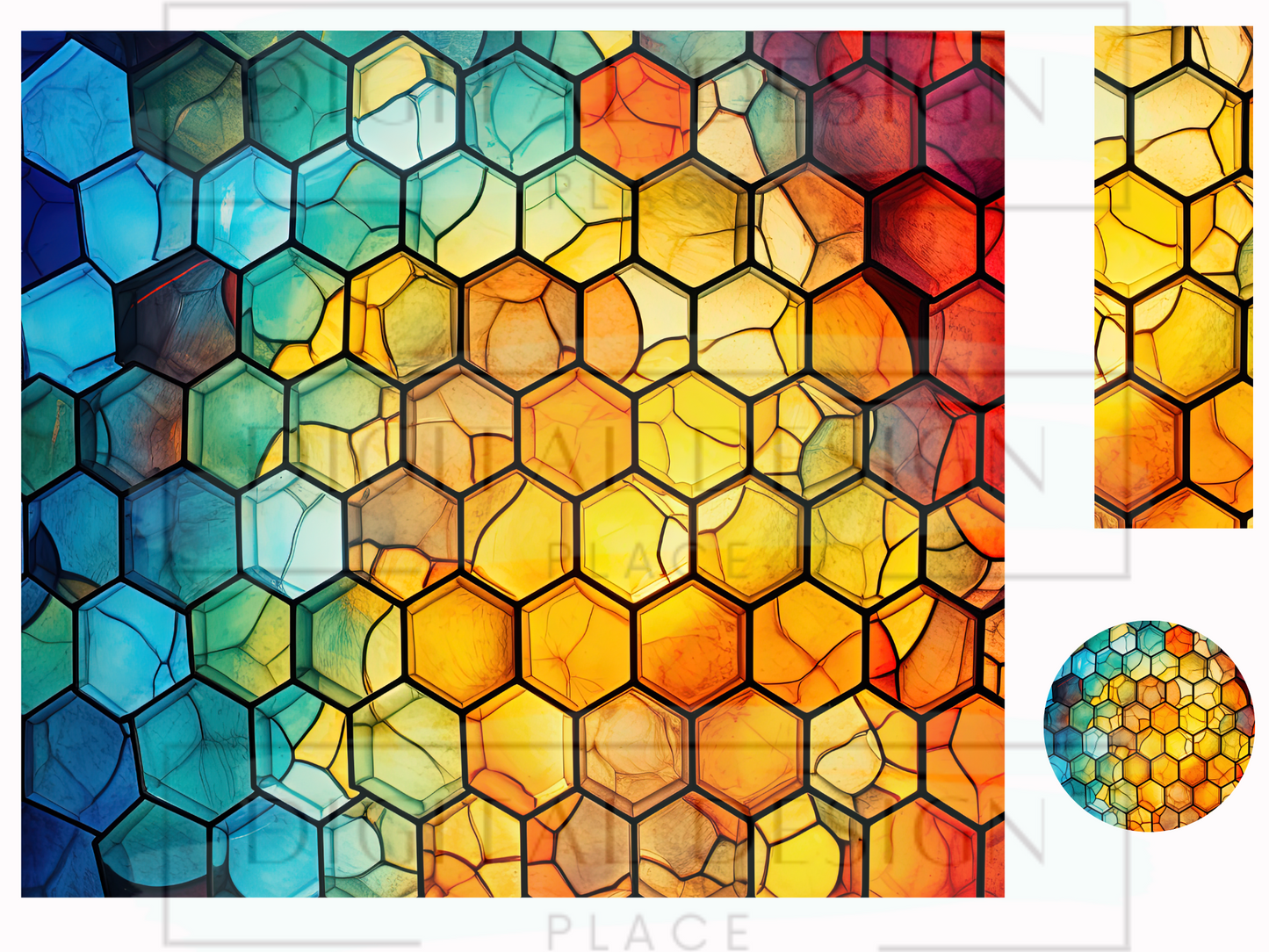 Stained Glass Honeycomb WrB91