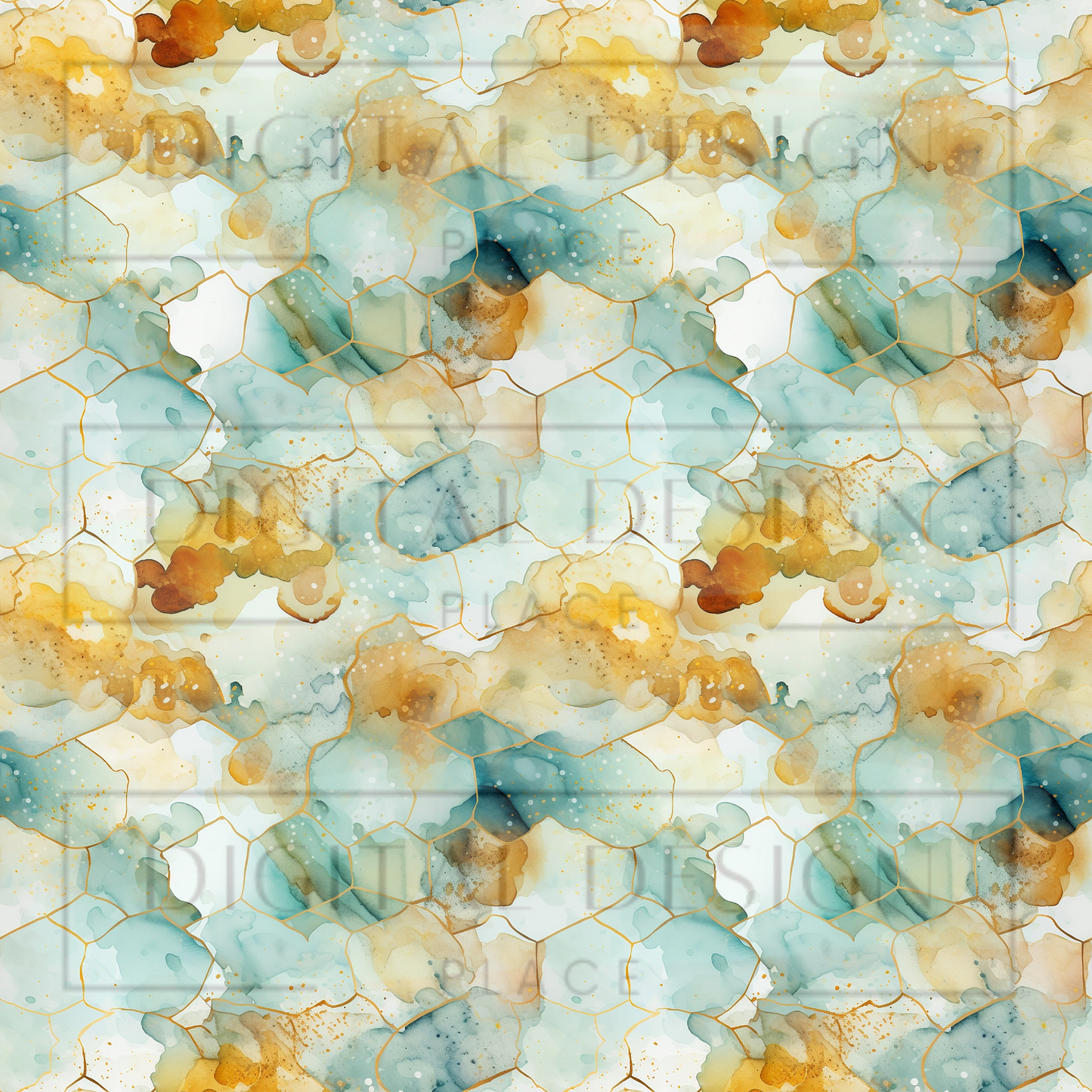 Blue Watercolor Hive VinylV1176