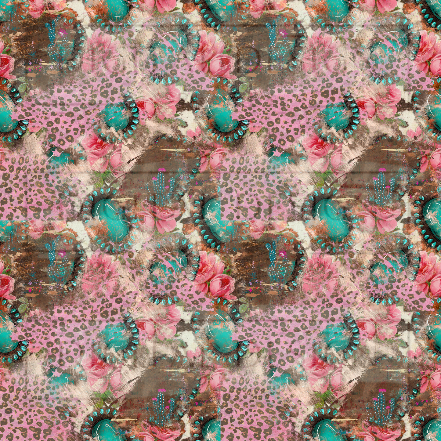 Western Leopard Patchwork VinylV1114