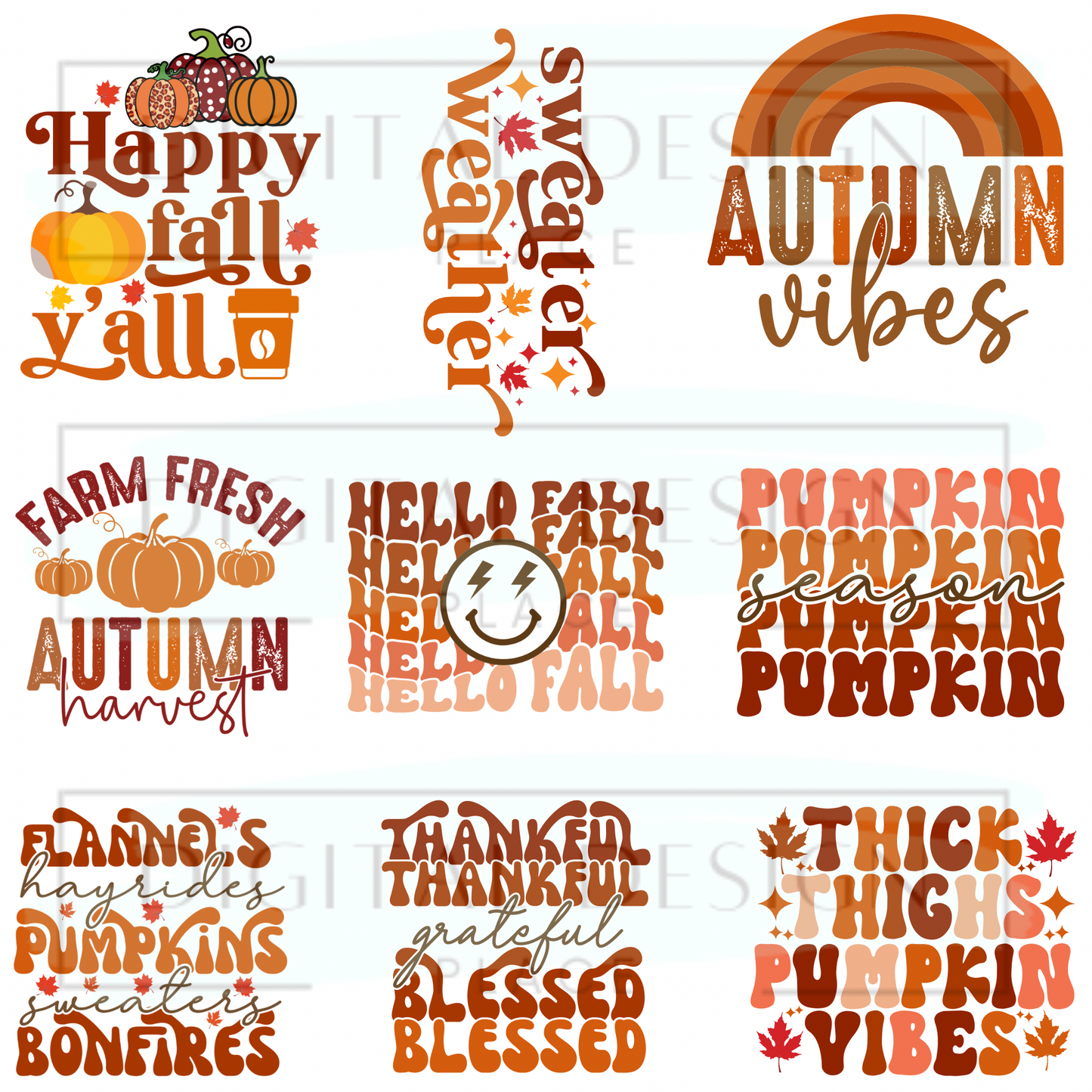 Happy Fall Decal Sheet ELEE154