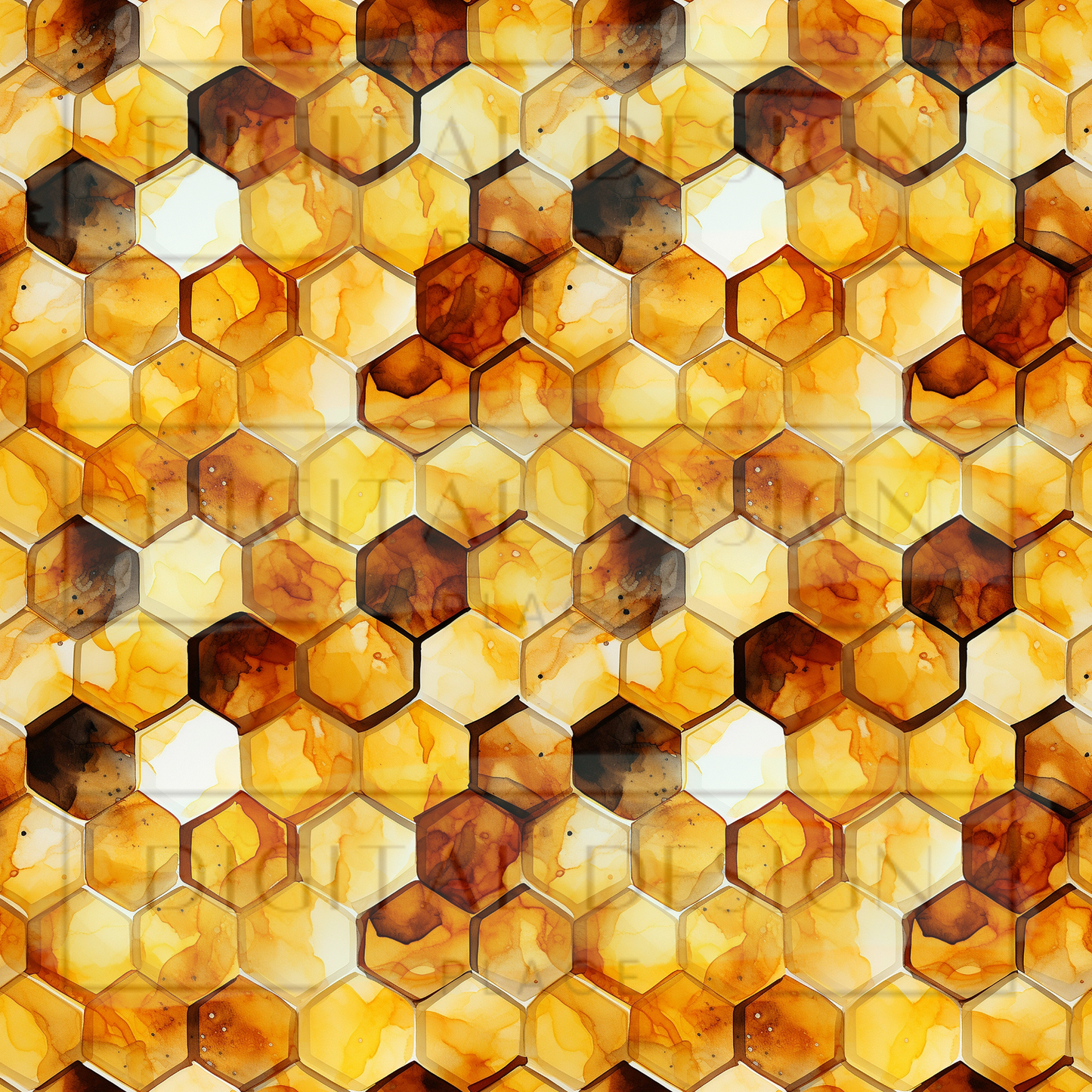 Dark Gold Watercolor Hive VinylV1179