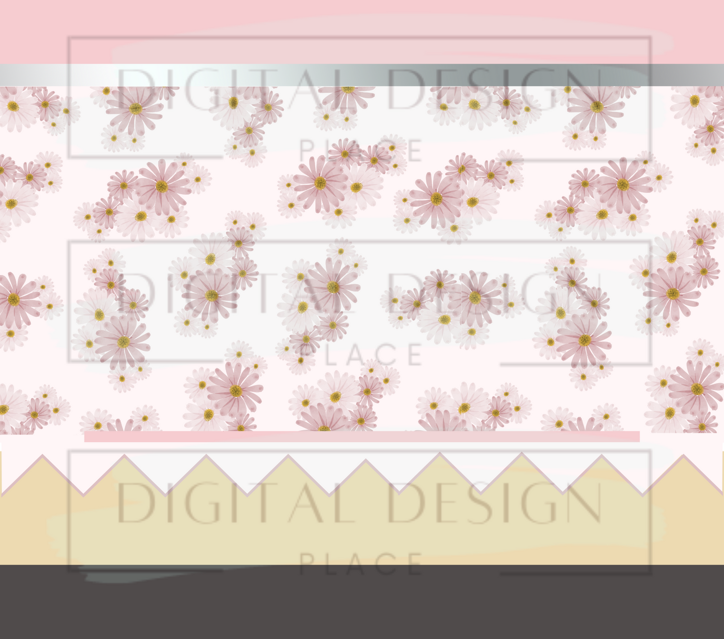 Pink Floral Pencil 20oz Wrap