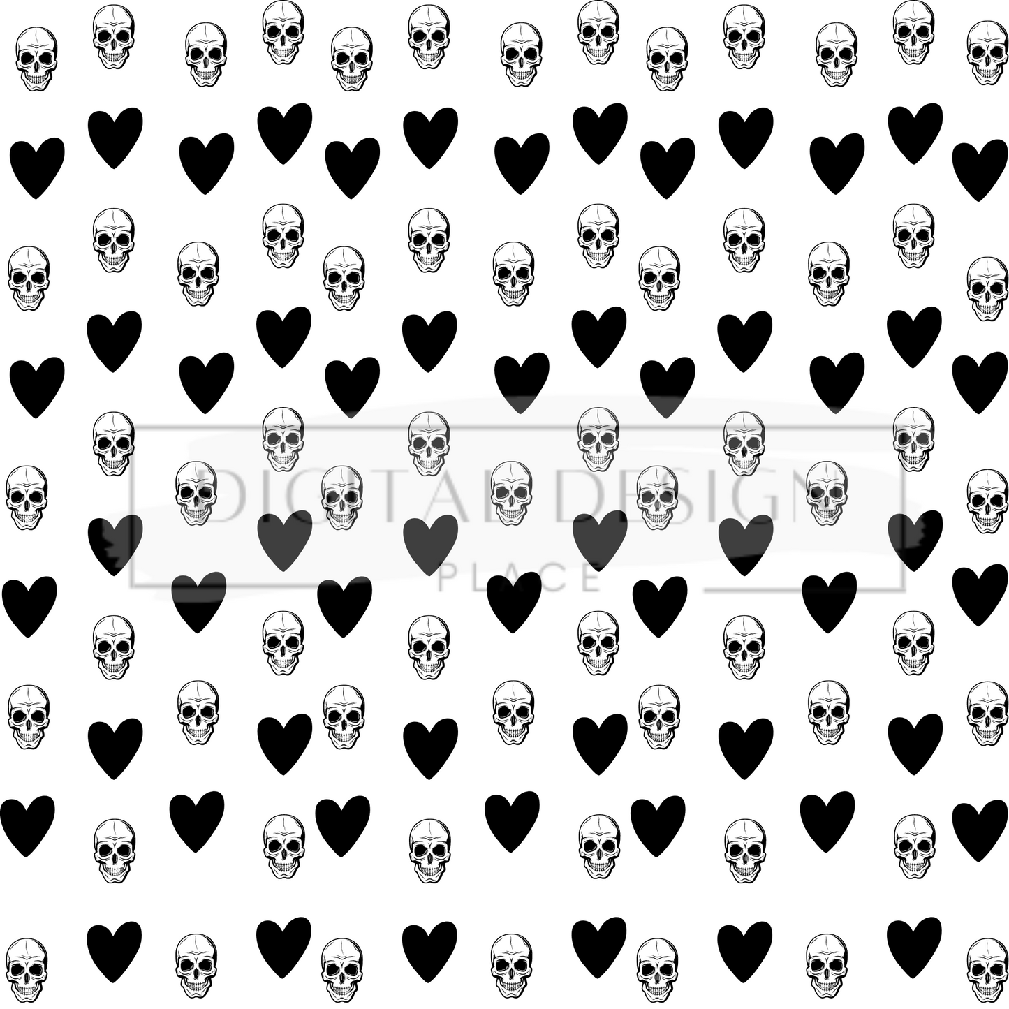 Black Heart Skull Vinyl Sheet