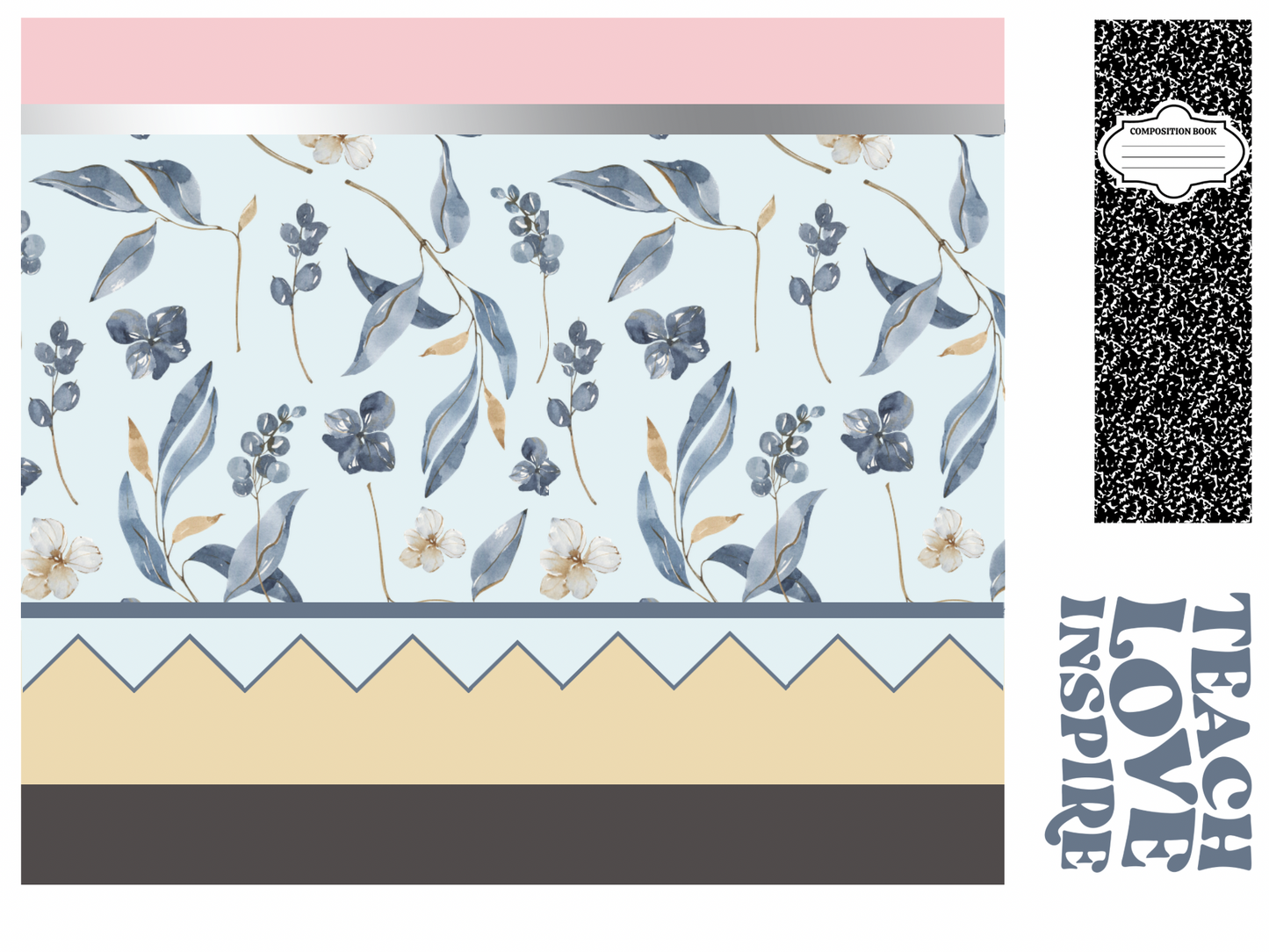 Blue Floral Pencil WrB9