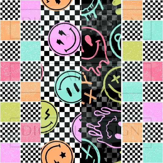 Bold Retro Checker Strips VinylV2693