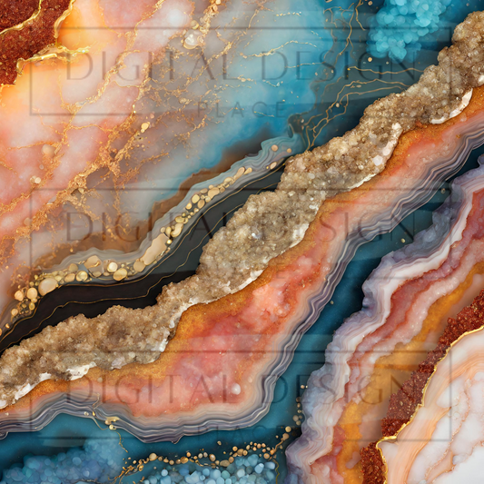 Earth Tone Drusy Geode 1 VinylV1197
