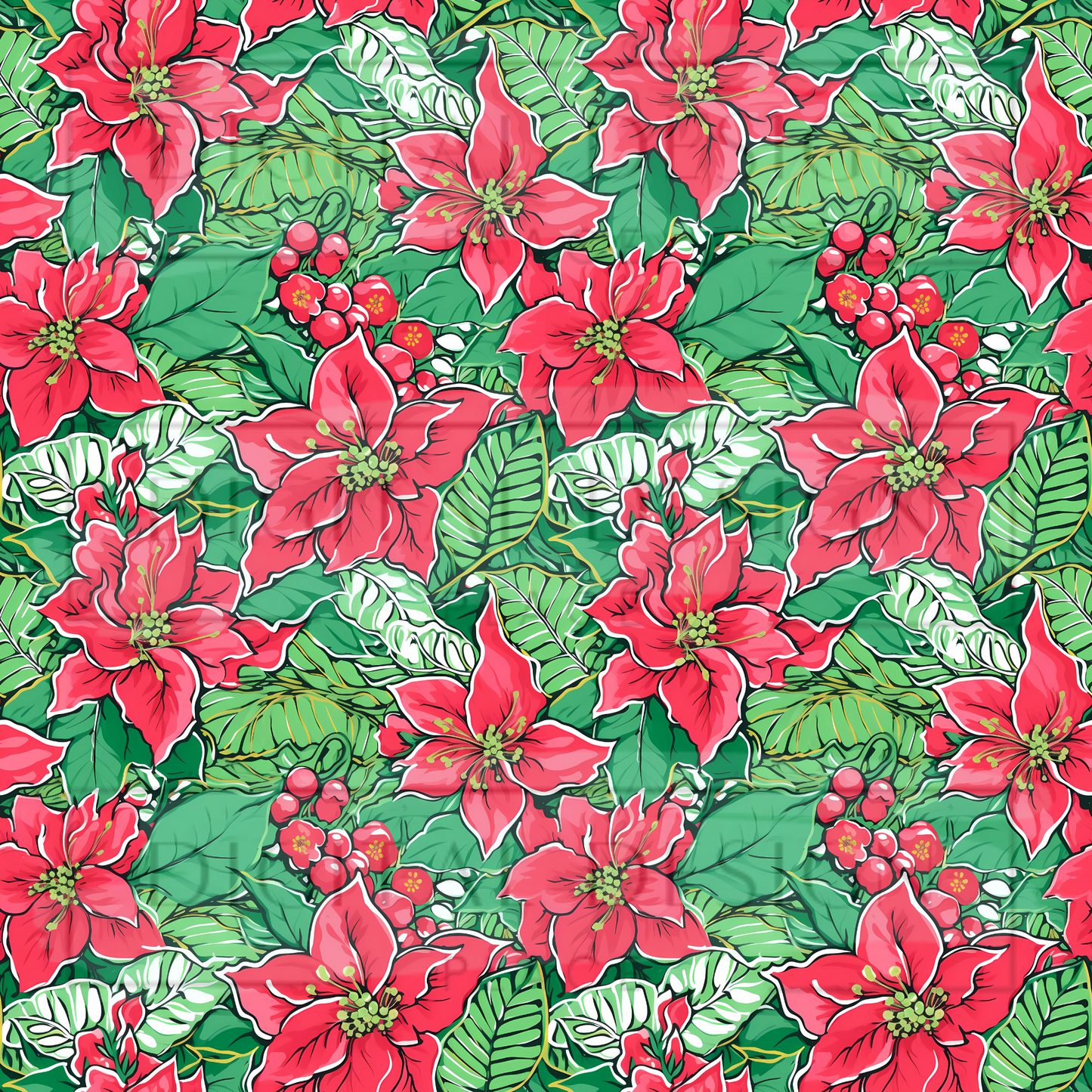 Preppy Poinsettias VinylV1558