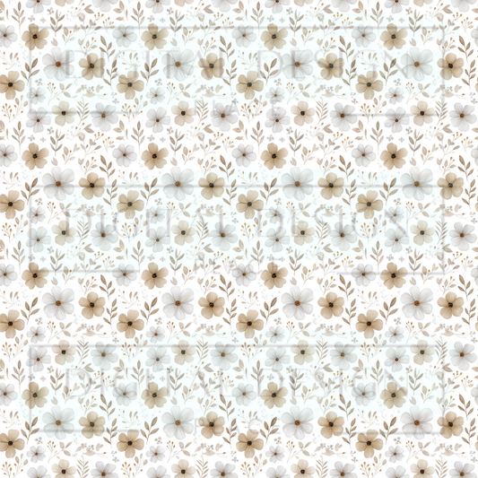 Soft Brown Florals VinylV2827