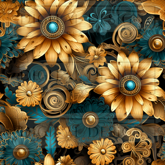 Sunflower Steampunk Large Print VinylV2798