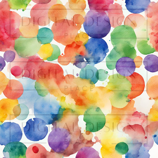 Rainbow Watercolor Splashes VinylV1255