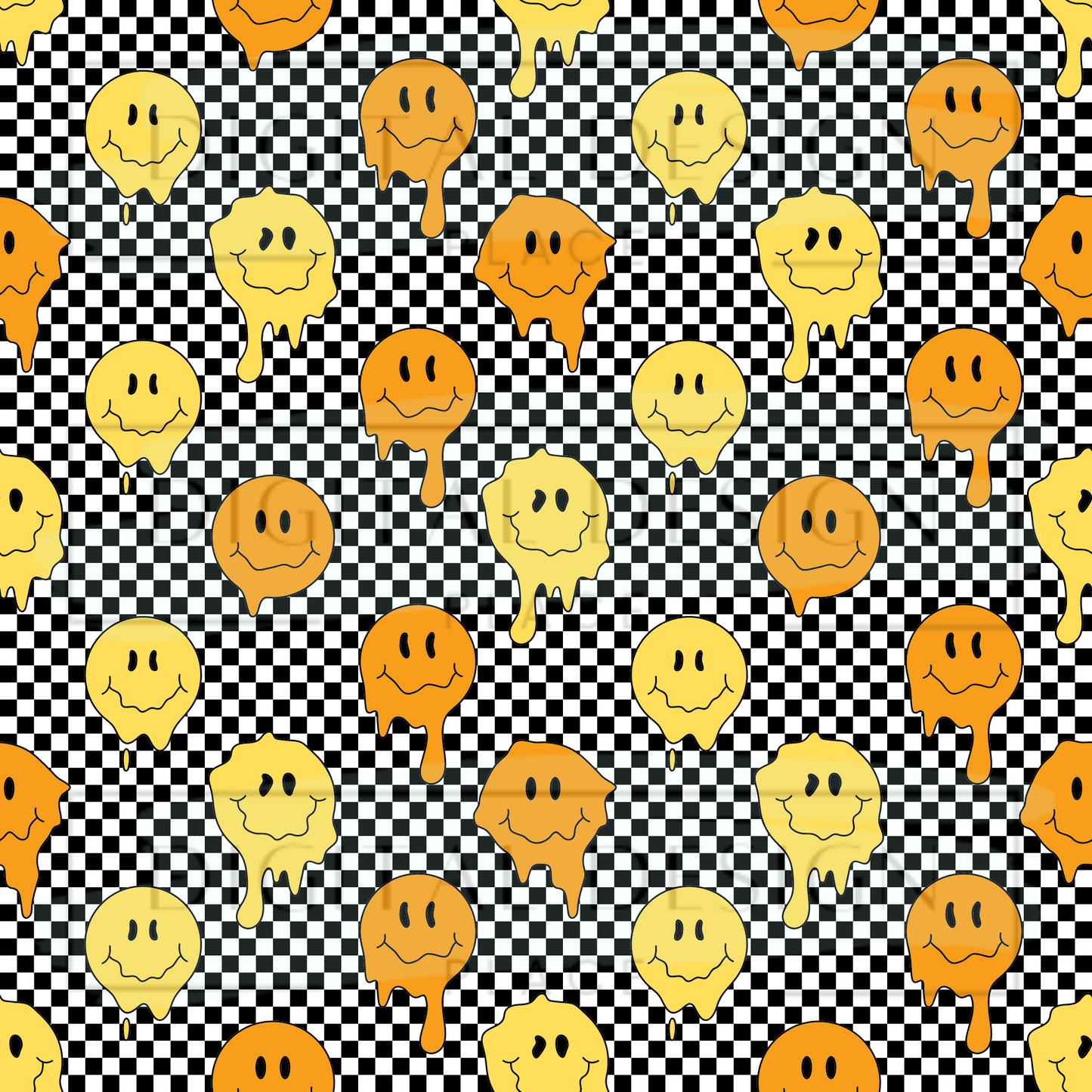 Retro Drippy Checkered VinylV1238