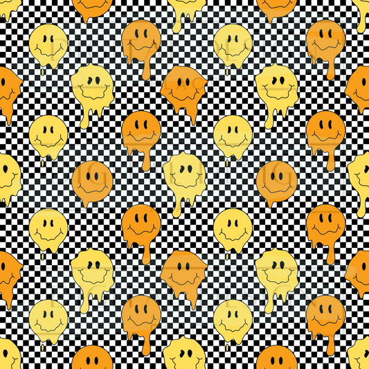 Retro Drippy Checkered VinylV1238