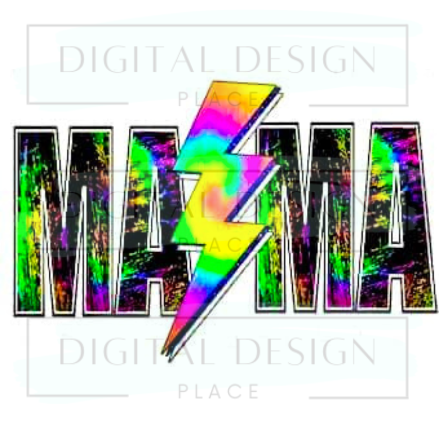 Neon Tie Dye Mama MOMM90