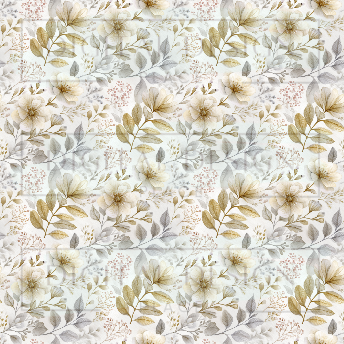 Soft Brown Florals VinylV2828
