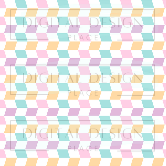 Pastel Summer Groovy Check VinylV1261
