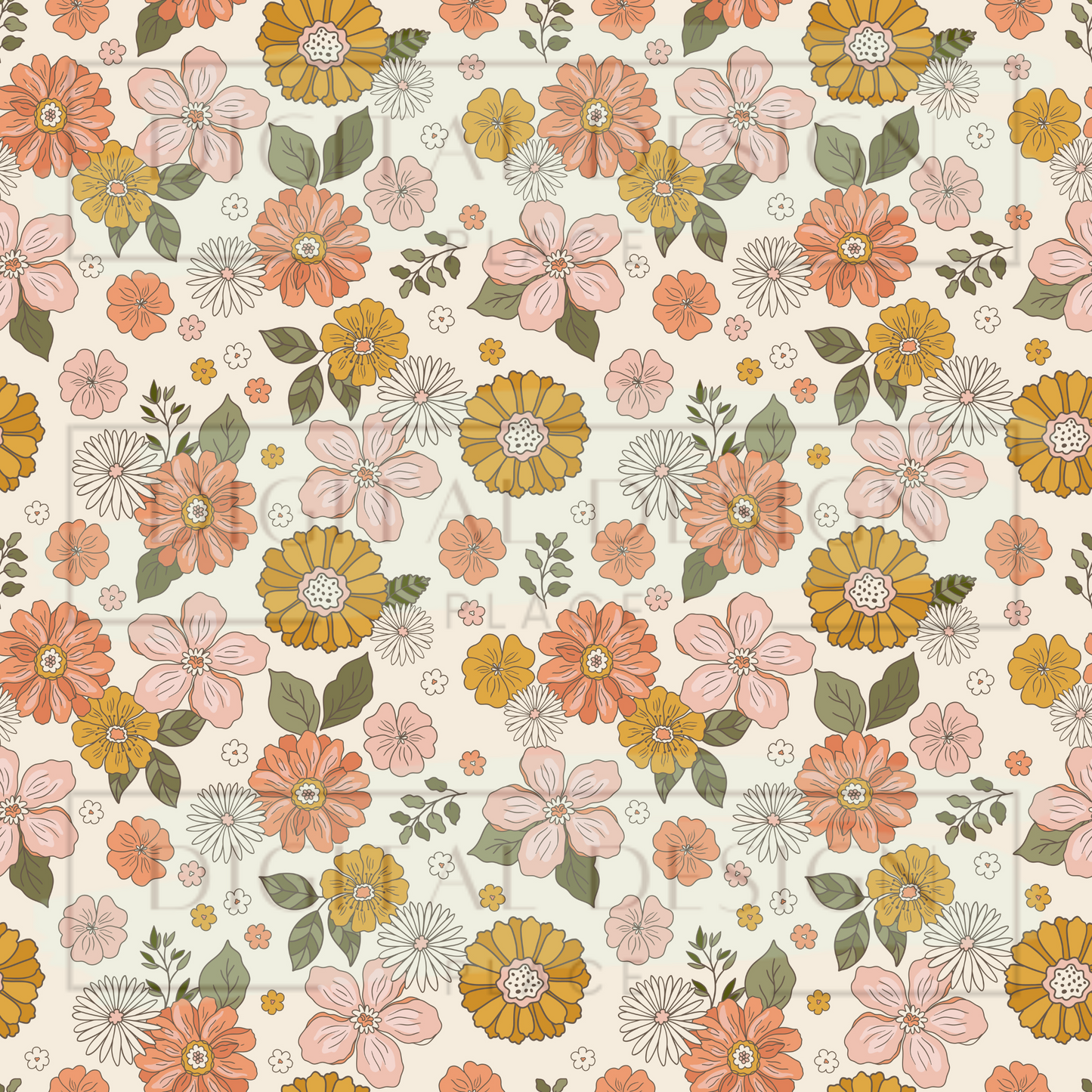 Classic Retro Florals VinylV1231