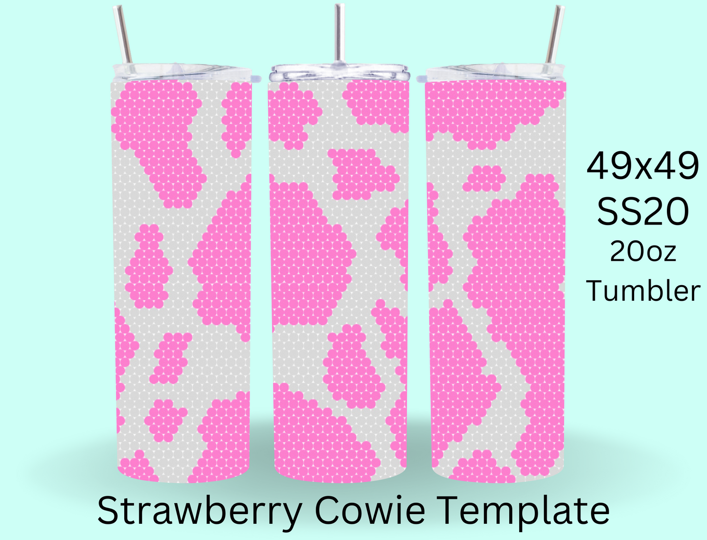 Strawberry Cowie Rhinestone Template RTSTO8