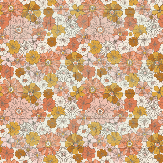 Full Print Retro Florals VinylV1232