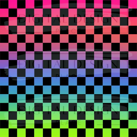 Neon Gradient Checkered VinylV1241