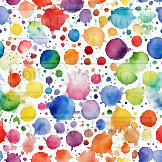 Rainbow Watercolor Splashes VinylV1258