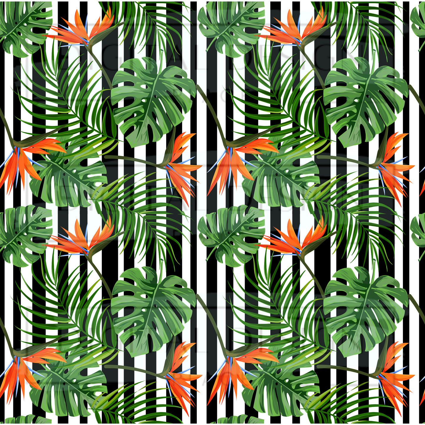 Monstera Striped VinylV1286