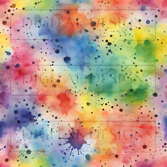Rainbow Watercolor Full Print VinylV1259