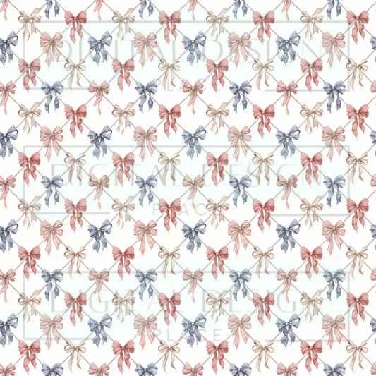 Watercolor Americana Bows VinylV2899