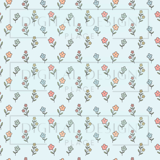 Silly Goose Blue Florals VinylV2837