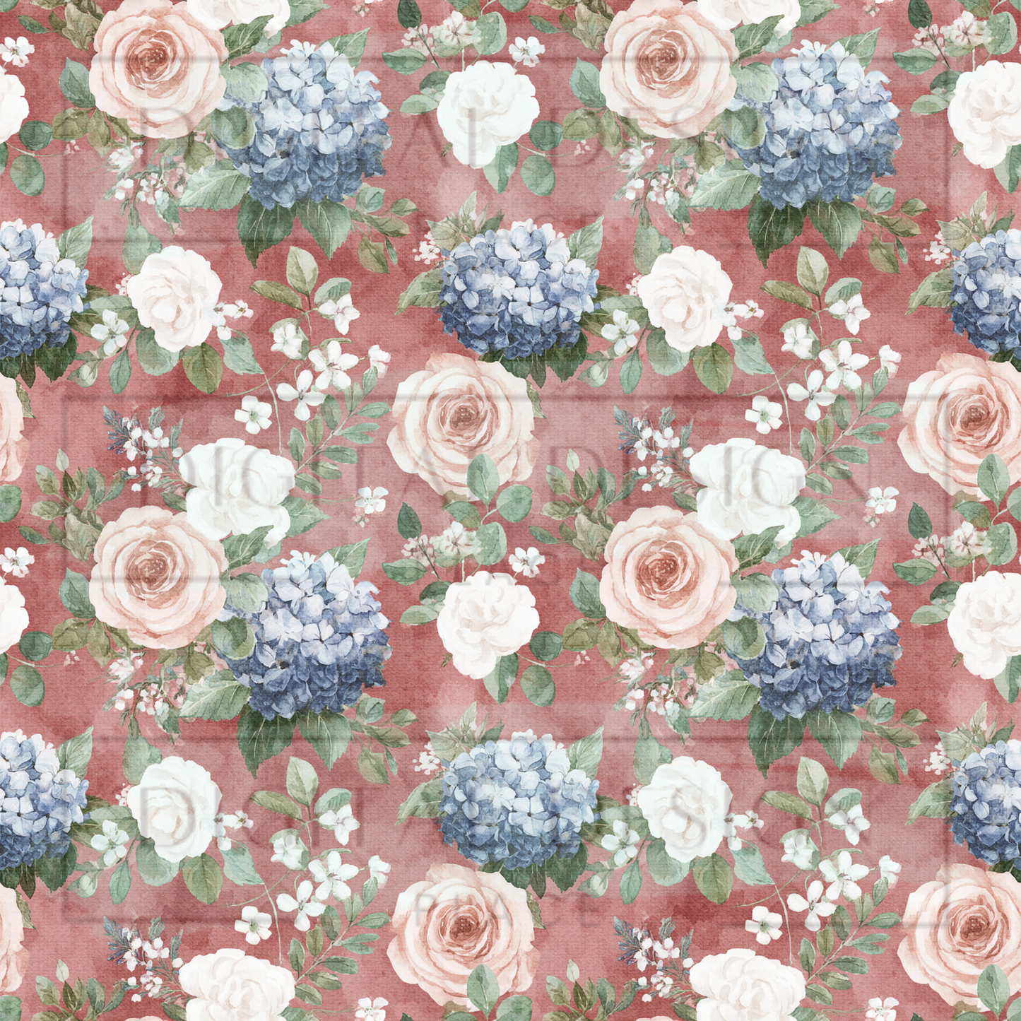 Watercolor Americana Florals VinylV2898