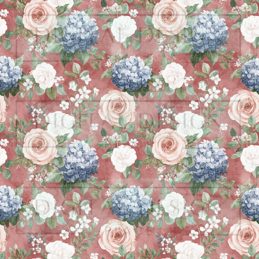 Watercolor Americana Florals VinylV2898