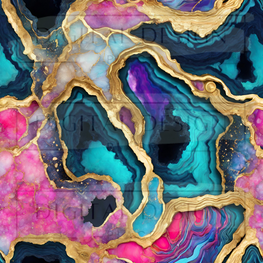 Jewel Toned Drusy Geode VinylV1192