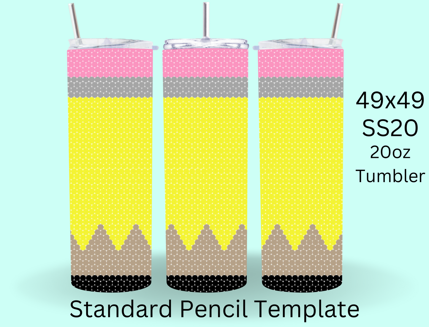 Standard Pencil Rhinestone Template RTSTO6