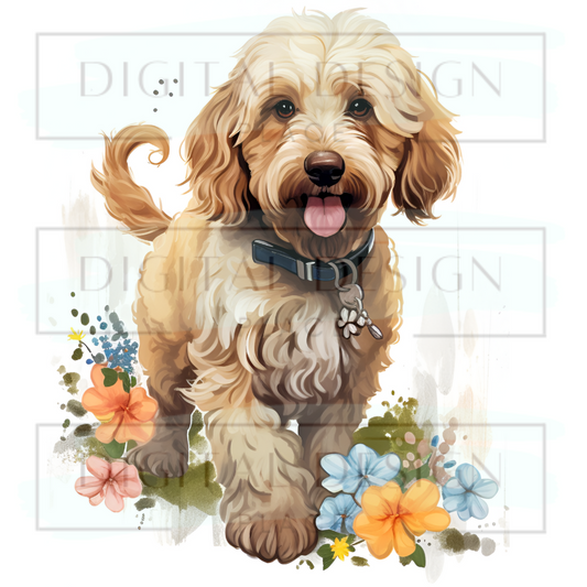 Floral Golden Doodle ANIA131
