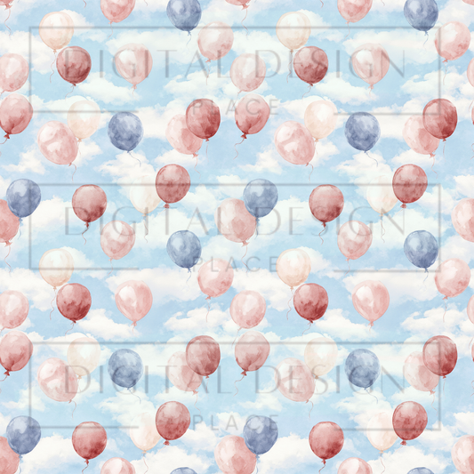 Watercolor Americana Balloons VinylV2896