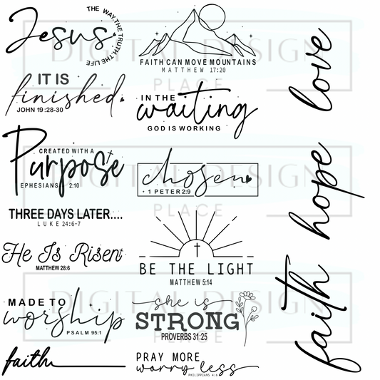 Black Ink Bible Quotes ELEE402