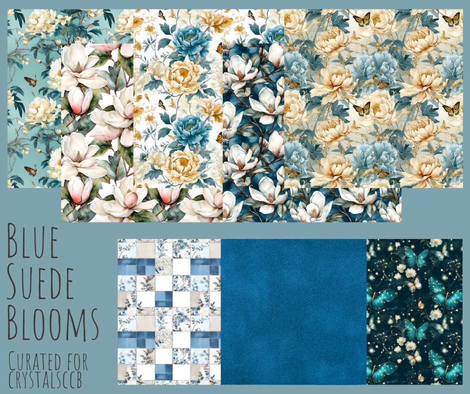 Crystal's Bundle- Blue Suede Blooms