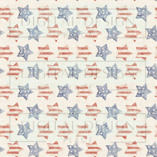 Watercolor Americana Stars VinylV2895