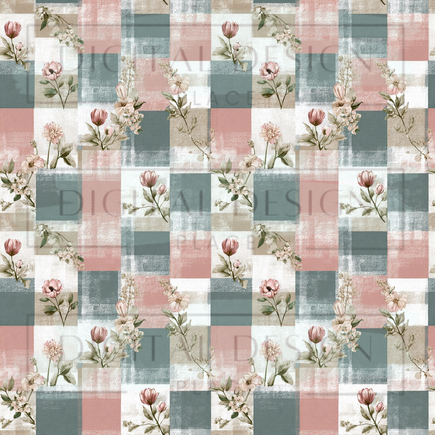 Blush and Steel Patchwork VinylV2729