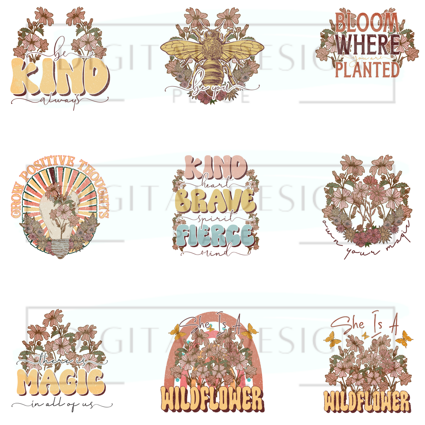 Bee Kind Decal Sheet ELEE226