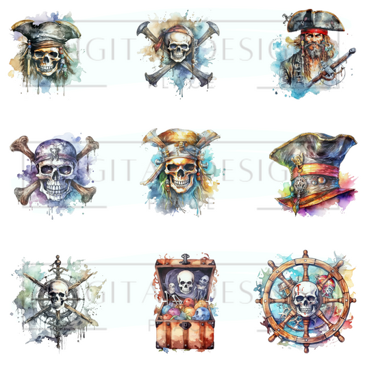 Pirate Watercolor ELEE231